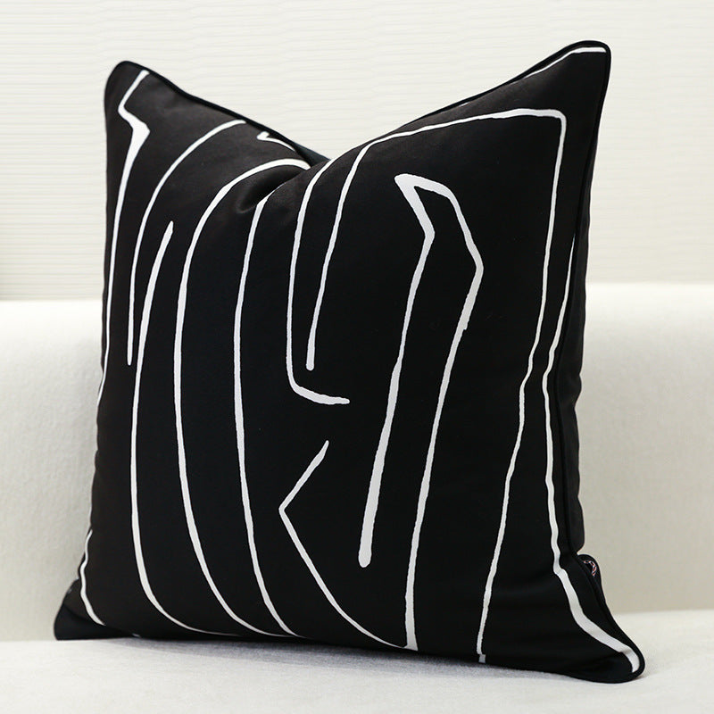 Monochrome Maze Cushion Cover