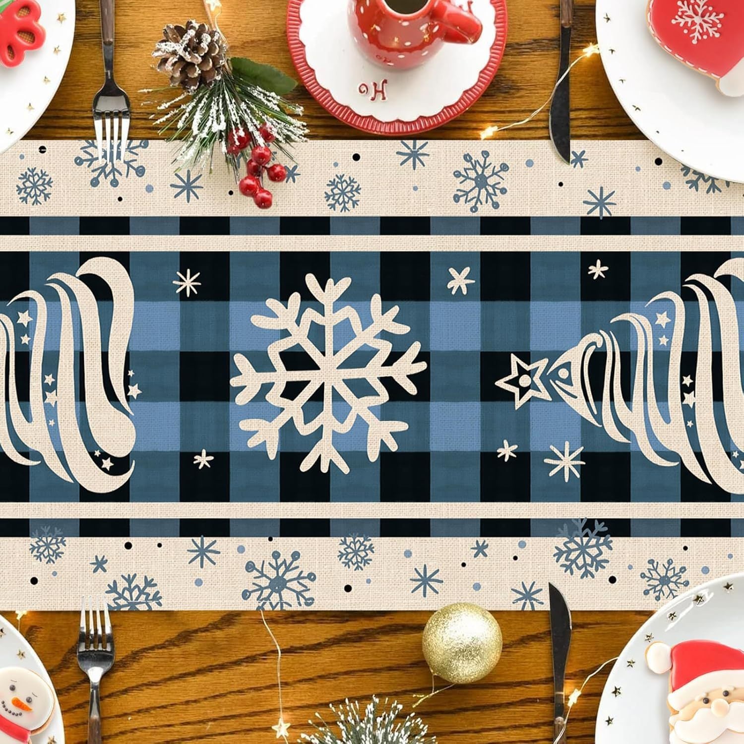 Snowy Elegance Table Runner 30x180