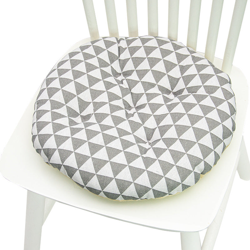 Geometric Round Cotton Chair Cushion 40cm