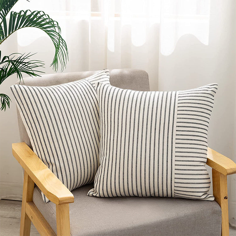 Striped Canvas Cushion Cover 45x45cm