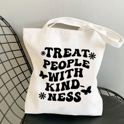 Kindness Print Canvas Tote