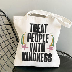 Kindness Print Canvas Tote