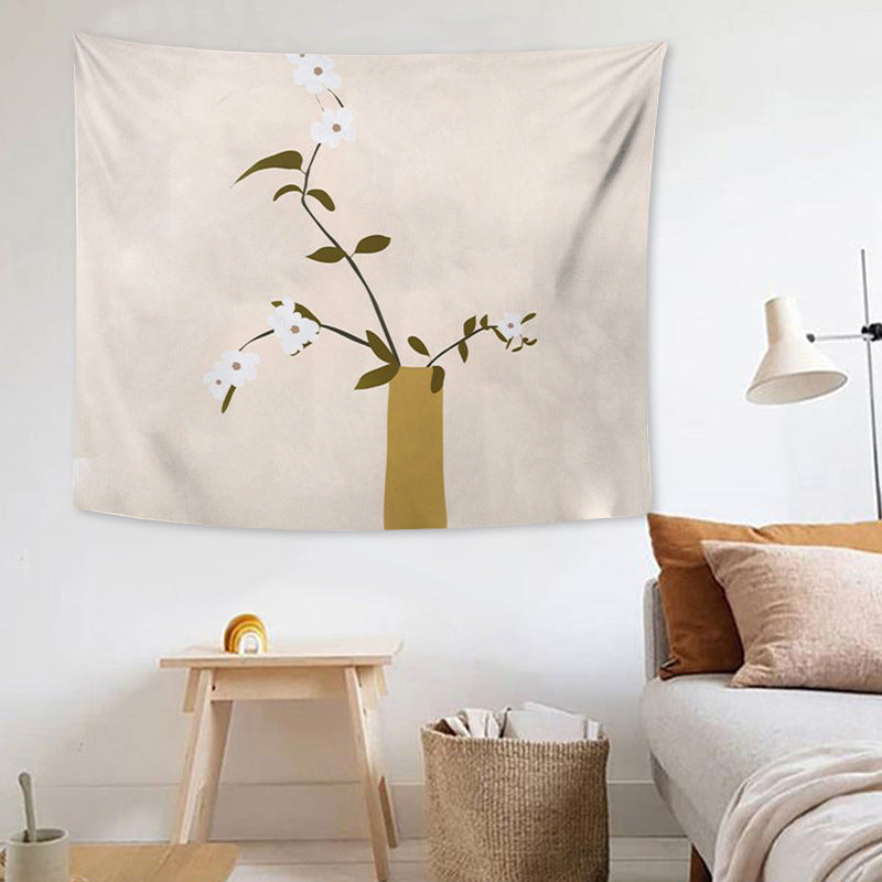 Minimalist Floral Vase Tapestry