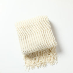 Tasseled Knit Throw Blanket, 130x230cm