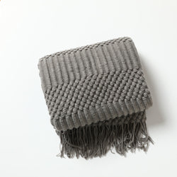 Tasseled Knit Throw Blanket, 130x230cm