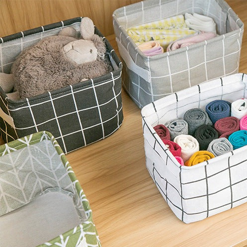 Printed Grid Storage Basket