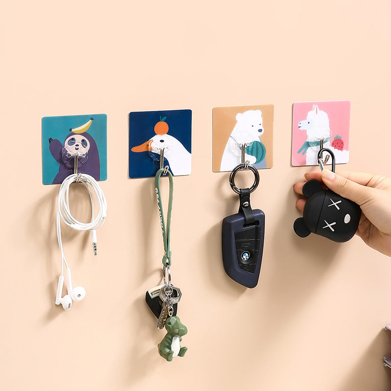 Adhesive Cartoon Wall Hooks 10 Pcs