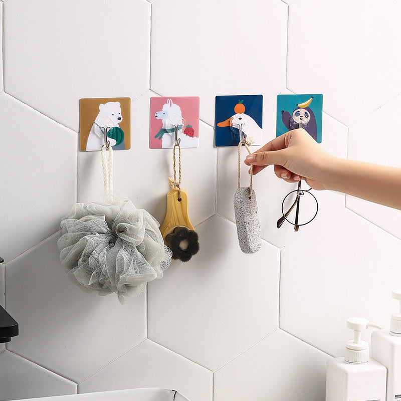 Adhesive Cartoon Wall Hooks 10 Pcs