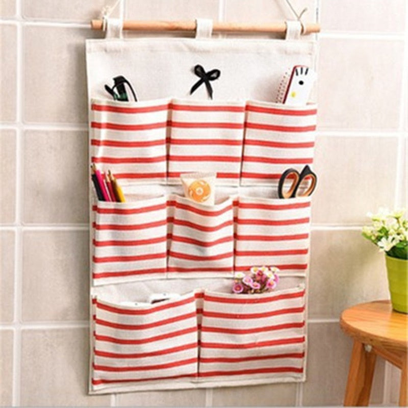 Cotton Linen Wall-mounted Storage Bag