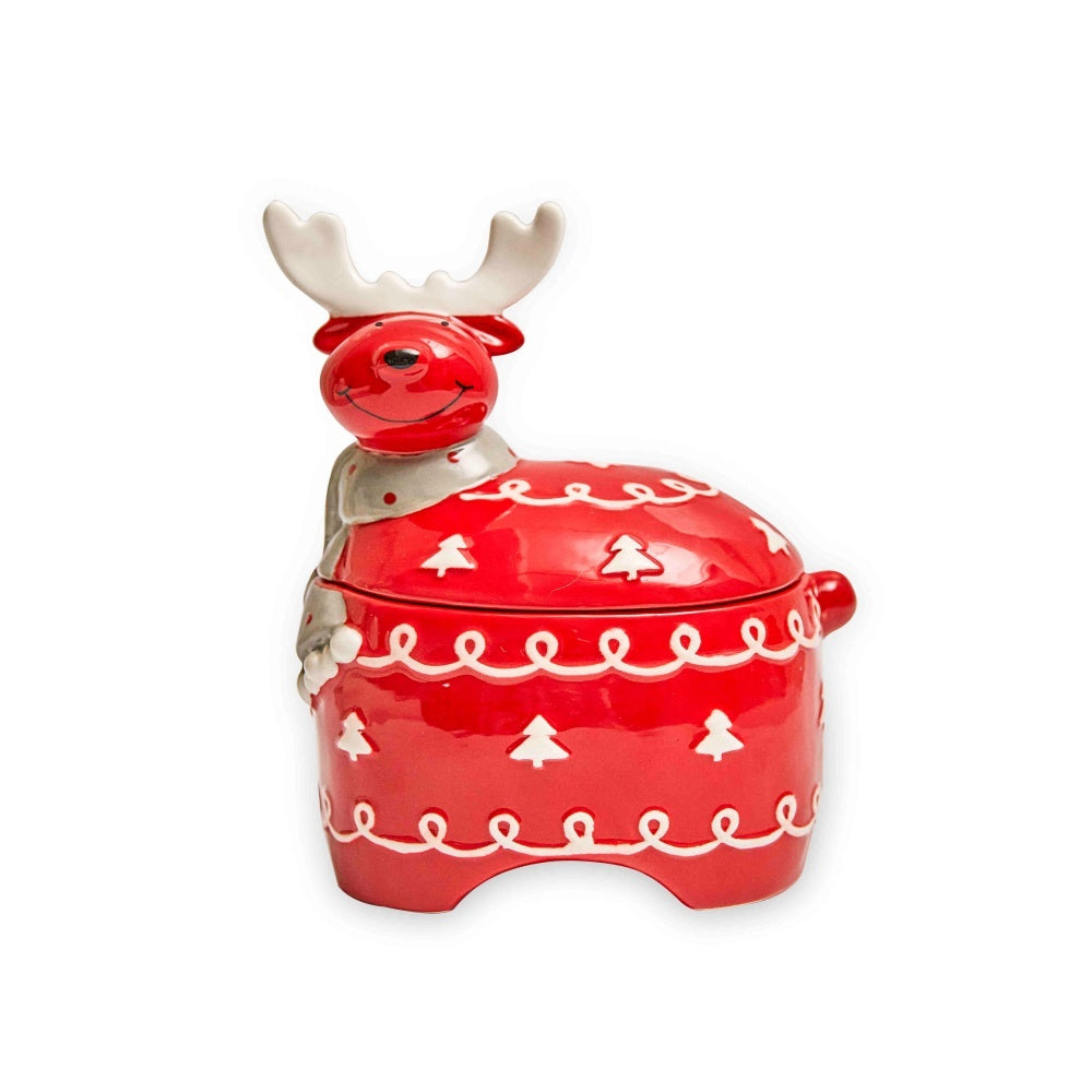 Festive Reindeer Cookie Jar