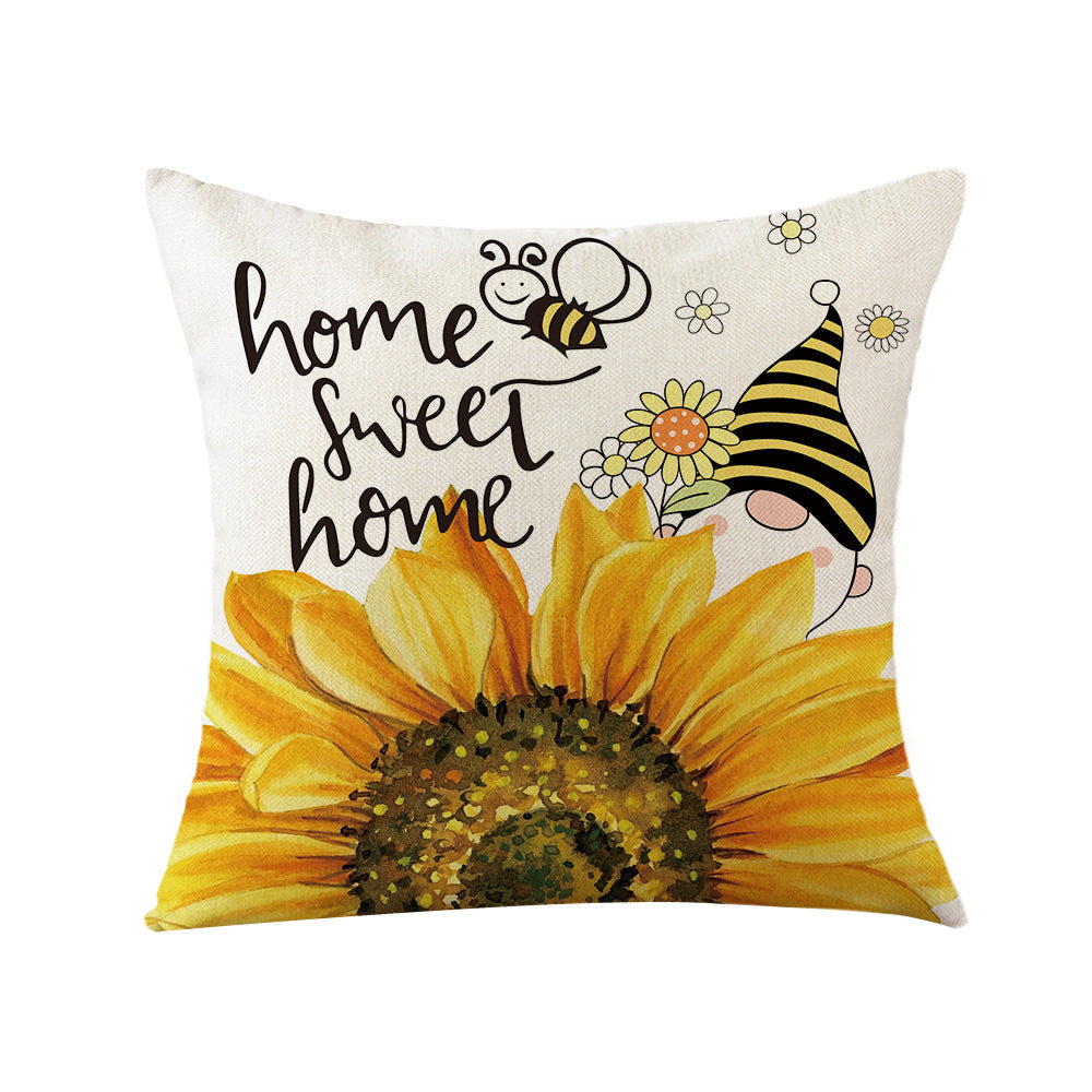 Bee Series Linen Cushion Cover 45x45cm