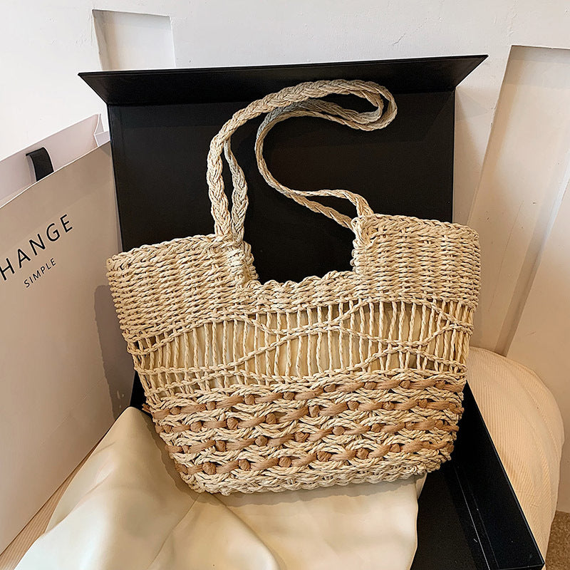 Riviera Waves Straw Tote