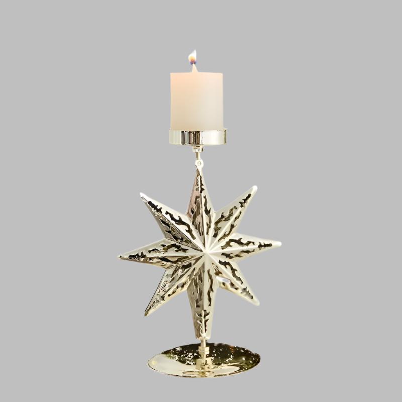 Golden Holiday Candle Holder