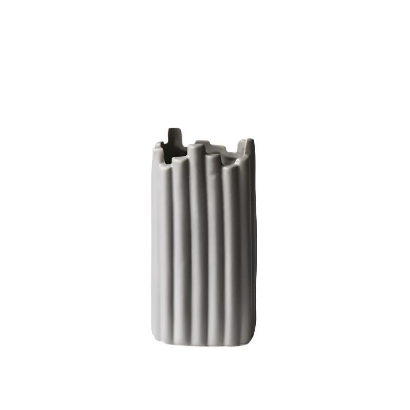 Ribbed Ceramic Vase