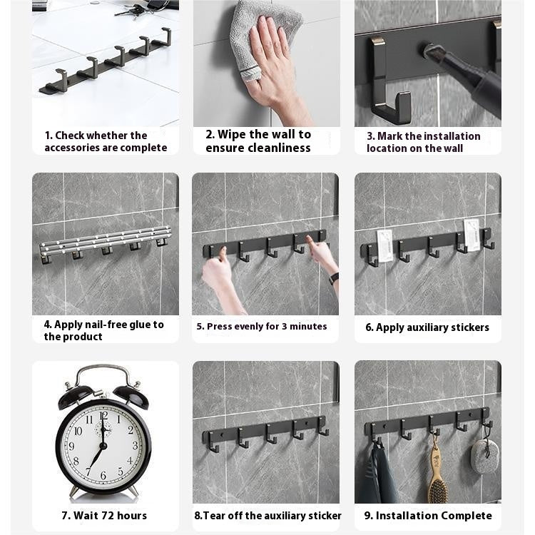 Aluminium Hook Rack 2 Pcs