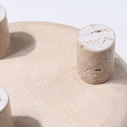 Travertine Pedestal Display Plate