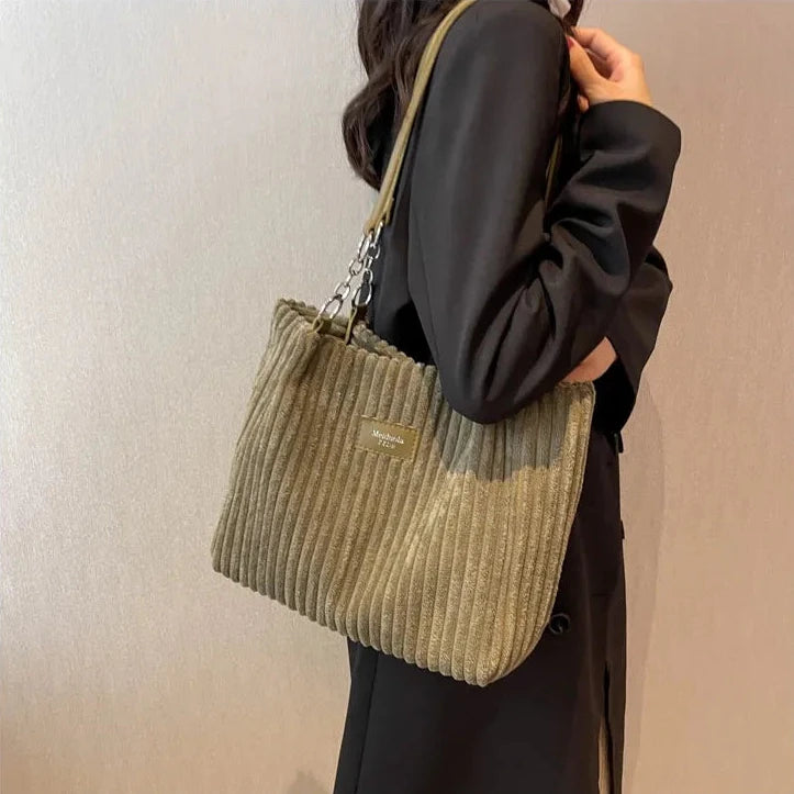 Corduroy Casual Shoulder Bag