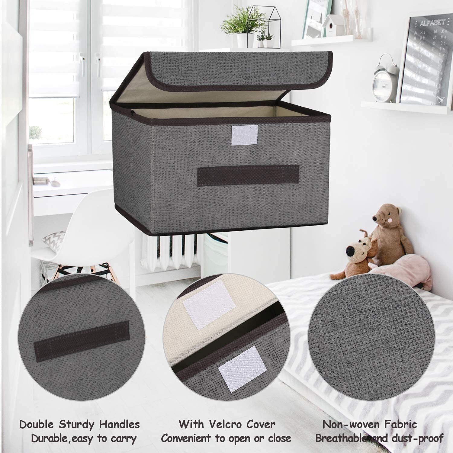 Foldable Fabric Storage Boxes (Set of 3)