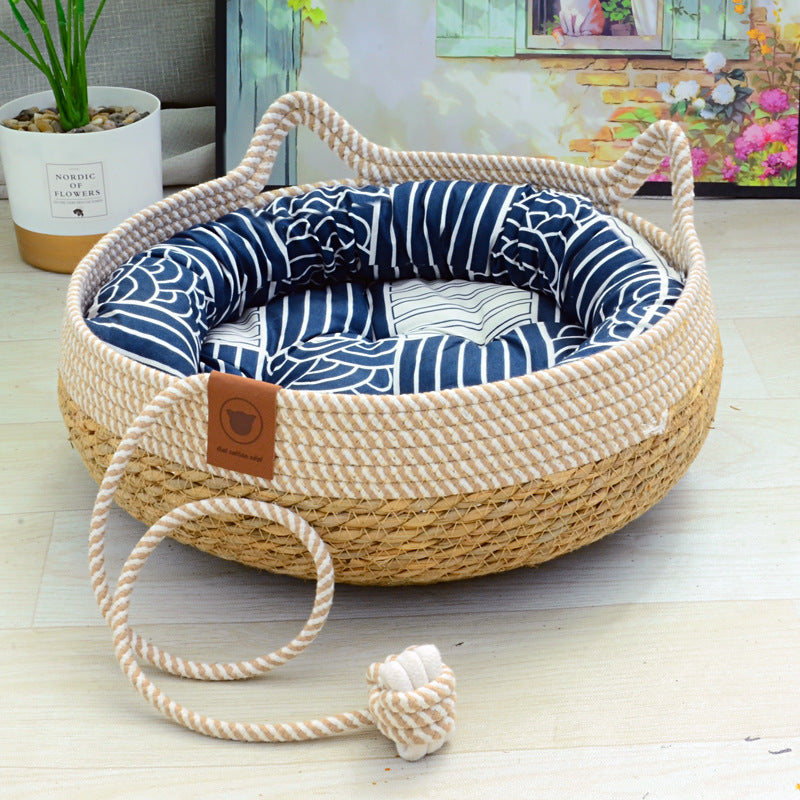 Cat Nest Summer Cool Rattan Cat Scratch Board