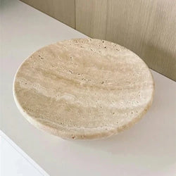 Travertine Pedestal Display Plate