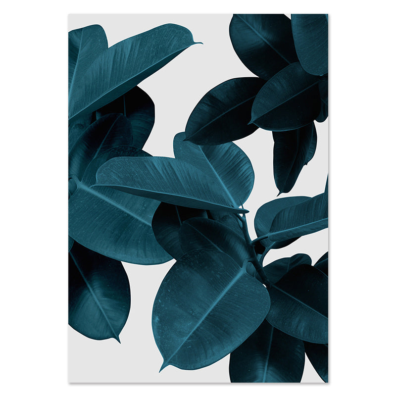 Deep Blue Foliage Canvas Art