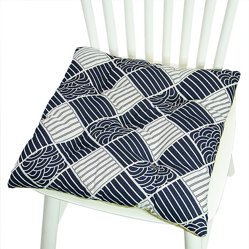 Geometric Square Cotton Chair Cushion 40x40cm