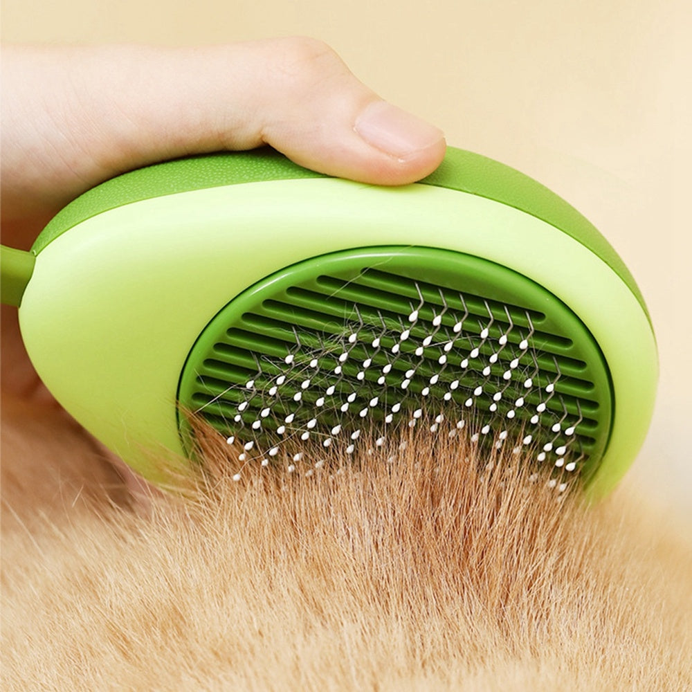 Pet Grooming Brush with One-Click Hair Removal
