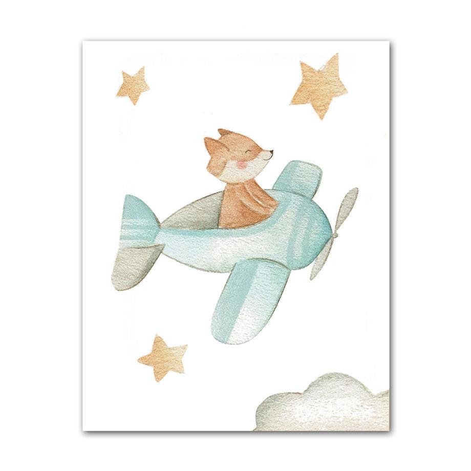 Fox in Flight Canvas Poster