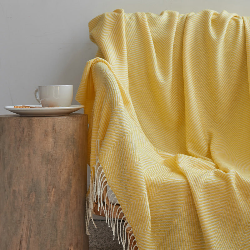 Cotton Herringbone Throw, 130x170cm