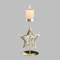 Golden Holiday Candle Holder