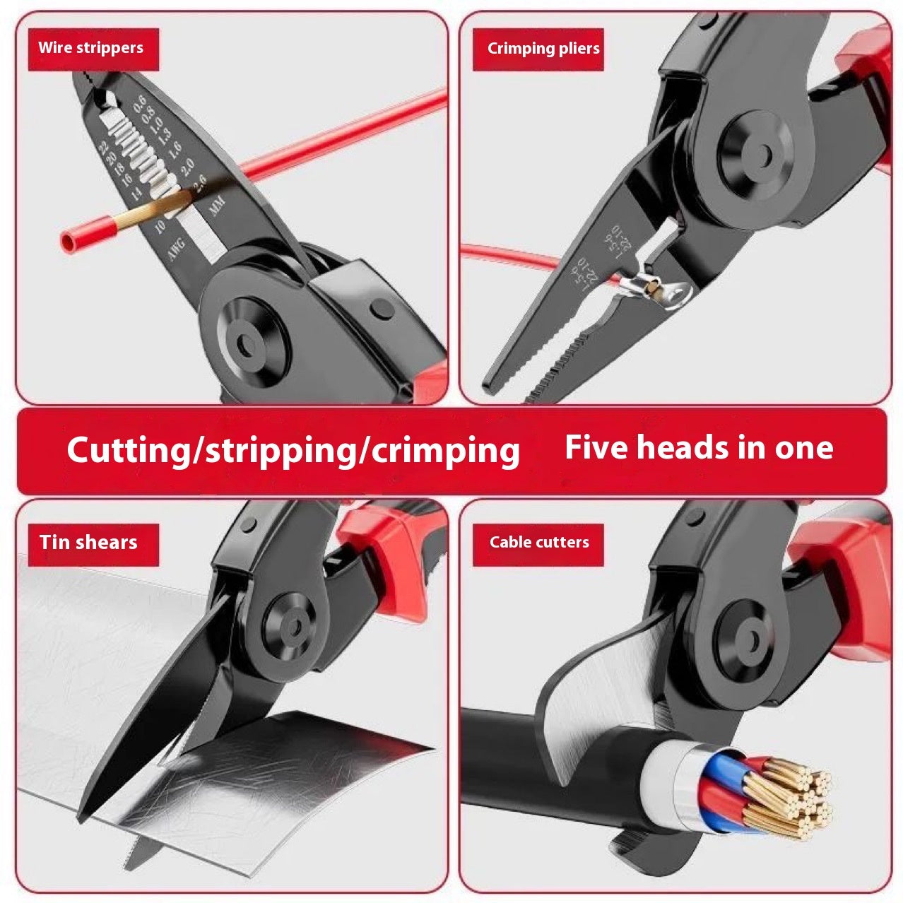 5-in-1 Electrician Pliers Set