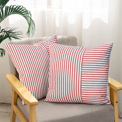 Striped Canvas Cushion Cover 45x45cm