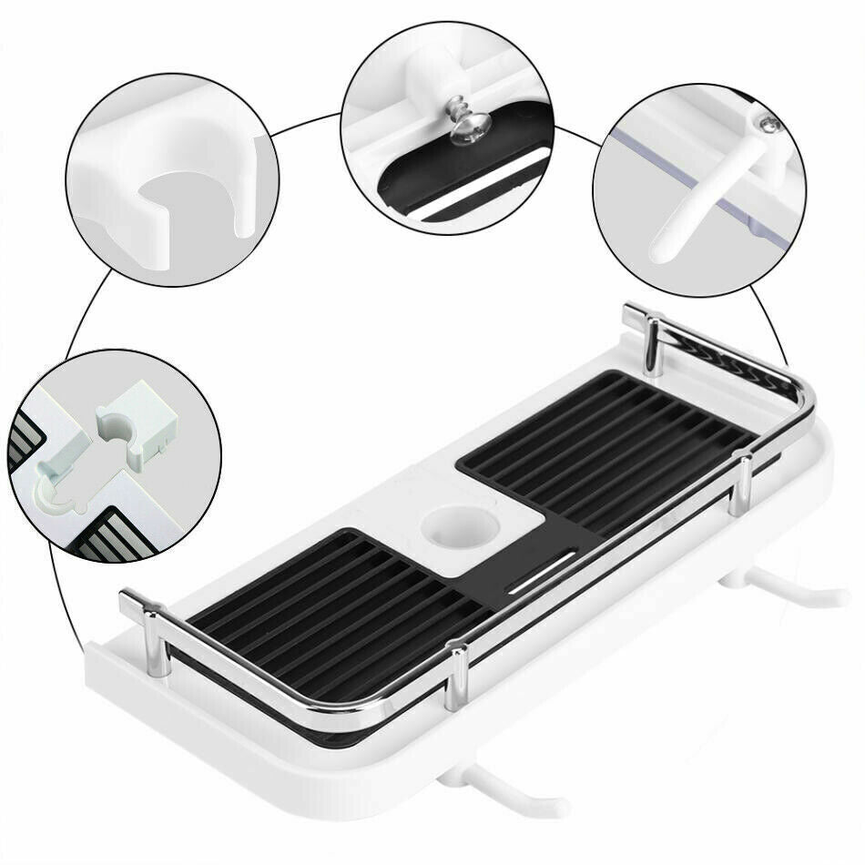 Adjustable Shower Rail Storage Shelf