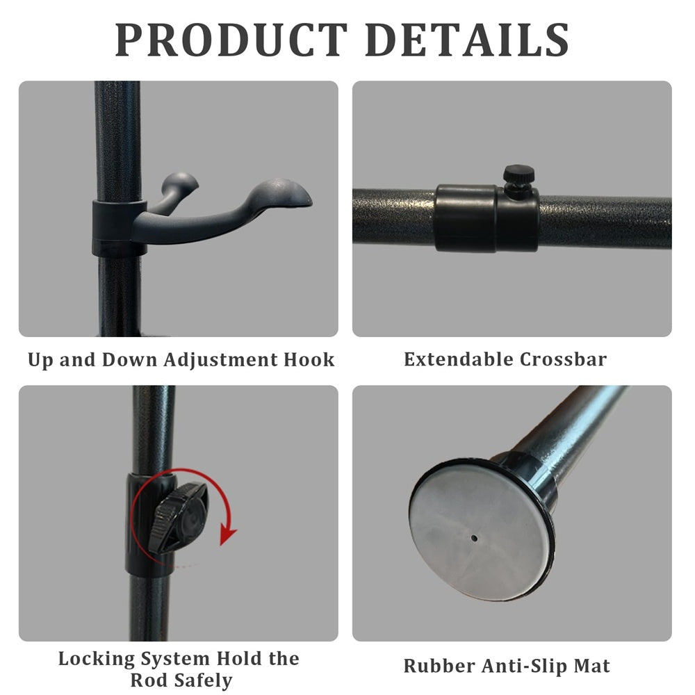 Adjustable Floor-to-Ceiling Stainless Steel Clothes Rack
