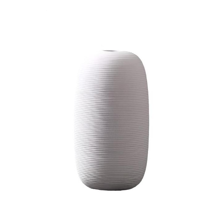 Minimalist Ribbed Ceramic Vase