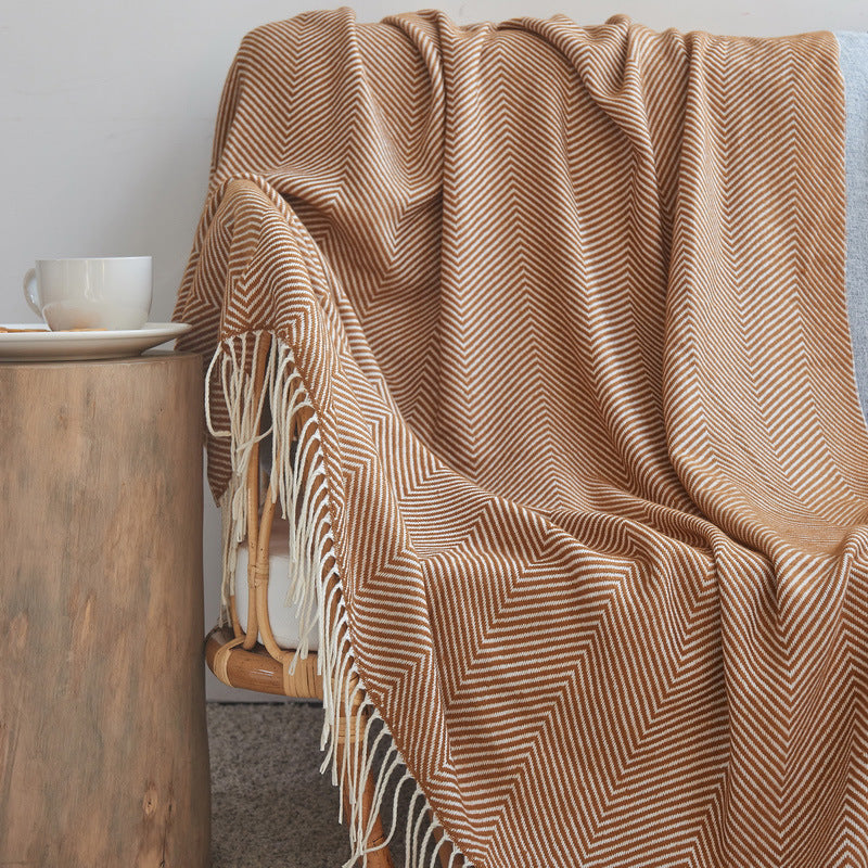 Cotton Herringbone Throw, 130x170cm