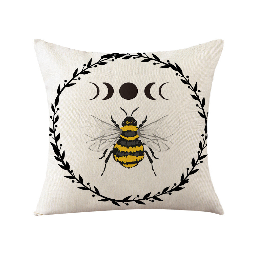 Bee Series Linen Cushion Cover 45x45cm