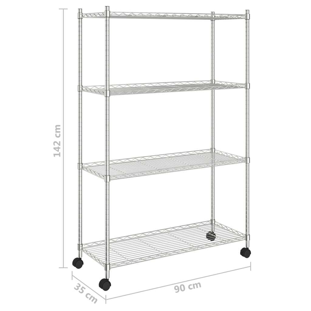 Adjustable 4-Tier Metal Wire Storage Rack