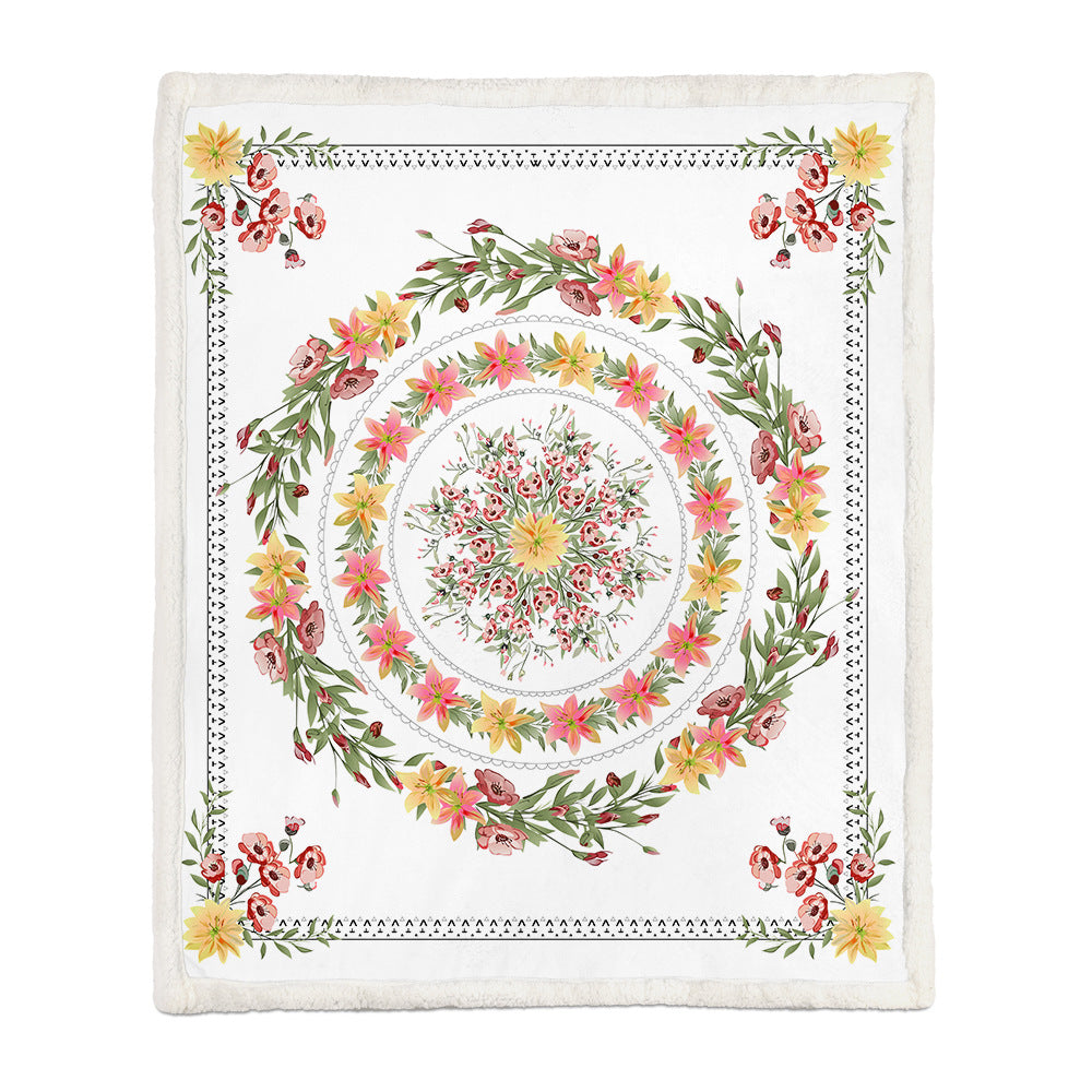 Flower Pattern Flannel Blanket