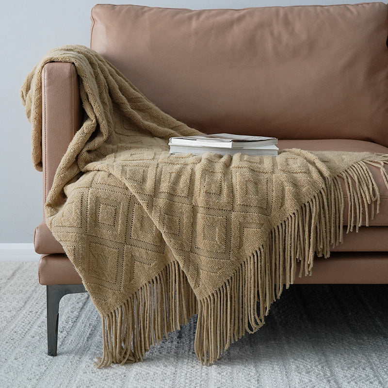 Jacquard Knitted Throw, 130x240cm