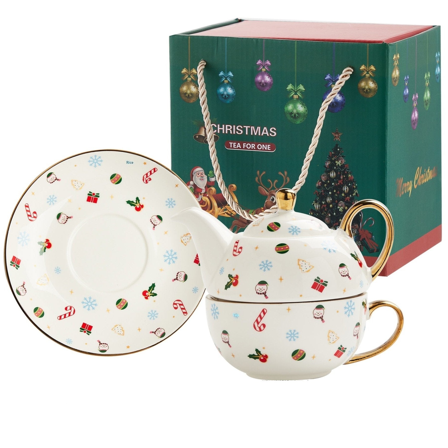 Christmas Teapot Set Gift Box