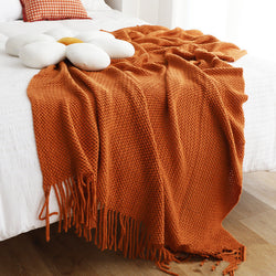 Tassel Knitted Blanket Throw