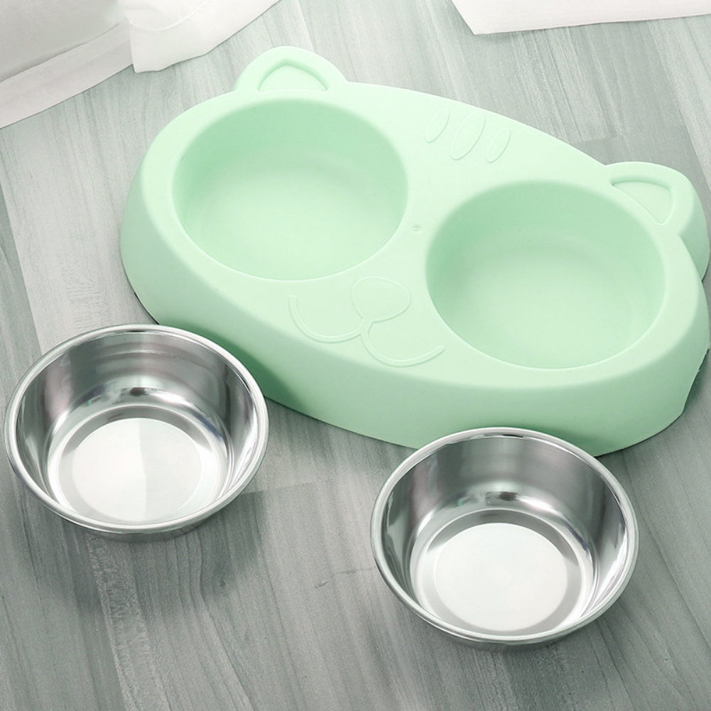 Double Stainless Steel Pet Bowl