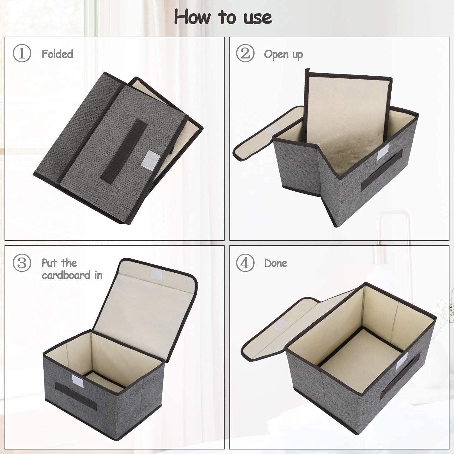 Foldable Fabric Storage Boxes (Set of 3)