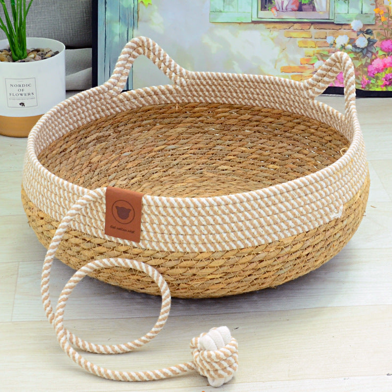 Cat Nest Summer Cool Rattan Cat Scratch Board