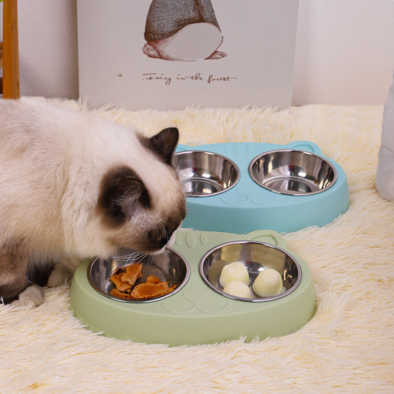 Double Stainless Steel Pet Bowl