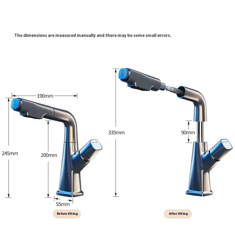 Adjustable Pull-Out Basin Mixer Tap