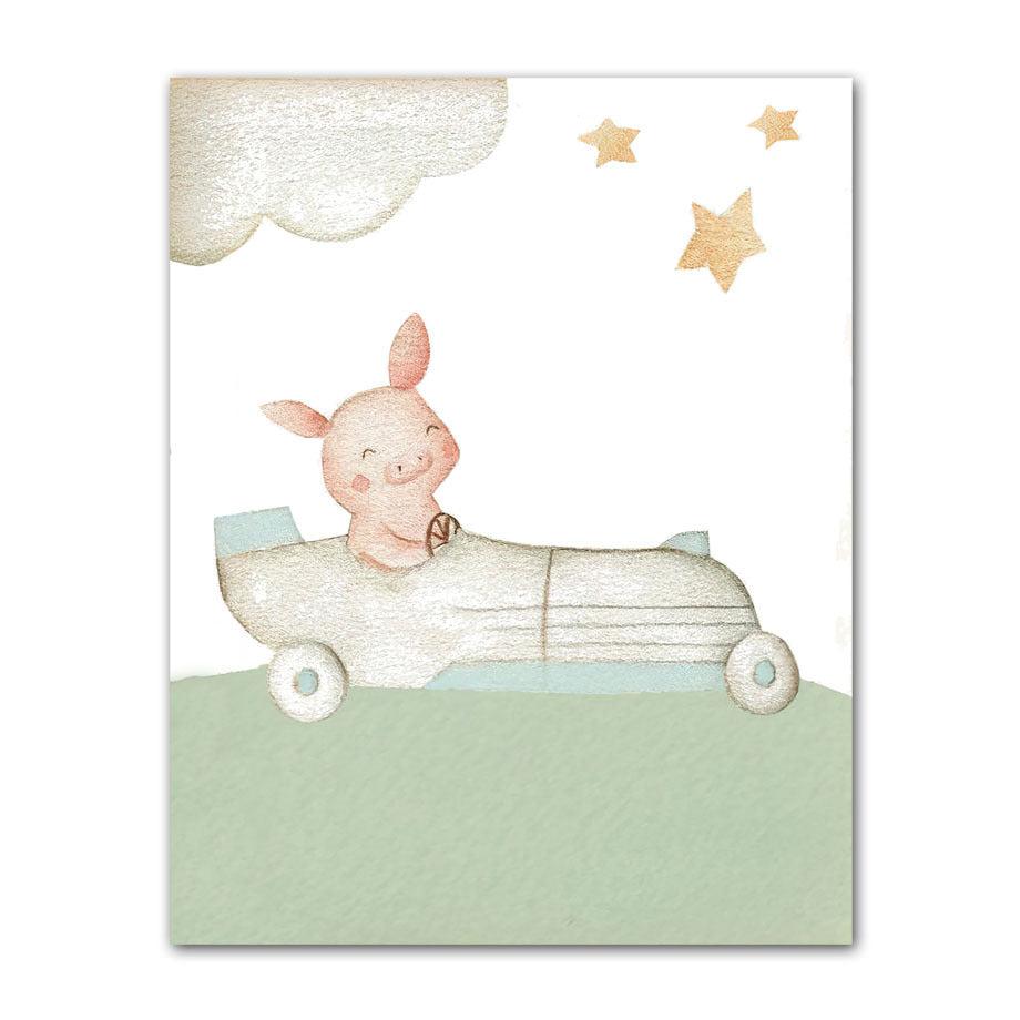 Piglet's Joyride Canvas Poster