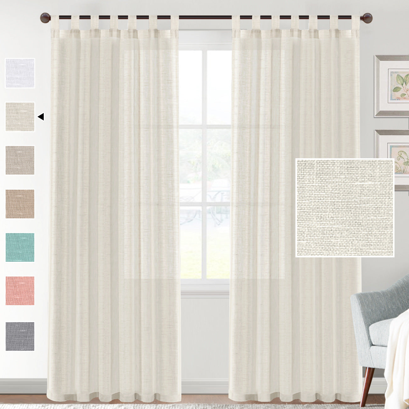 2-Pack Linen-blend Curtains