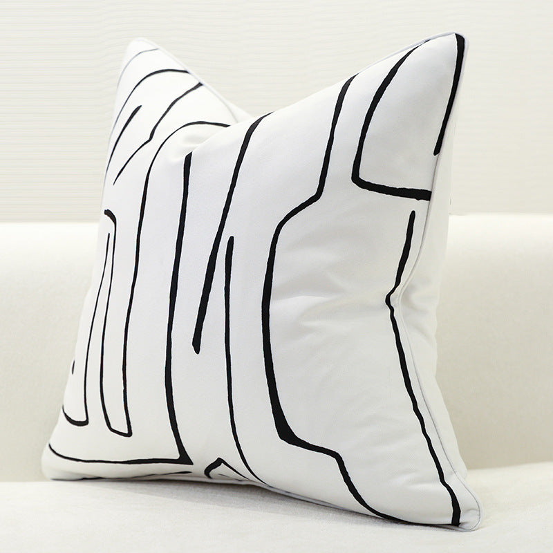 Monochrome Maze Cushion Cover